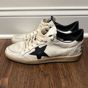 Golden Goose White and Black Sneakers